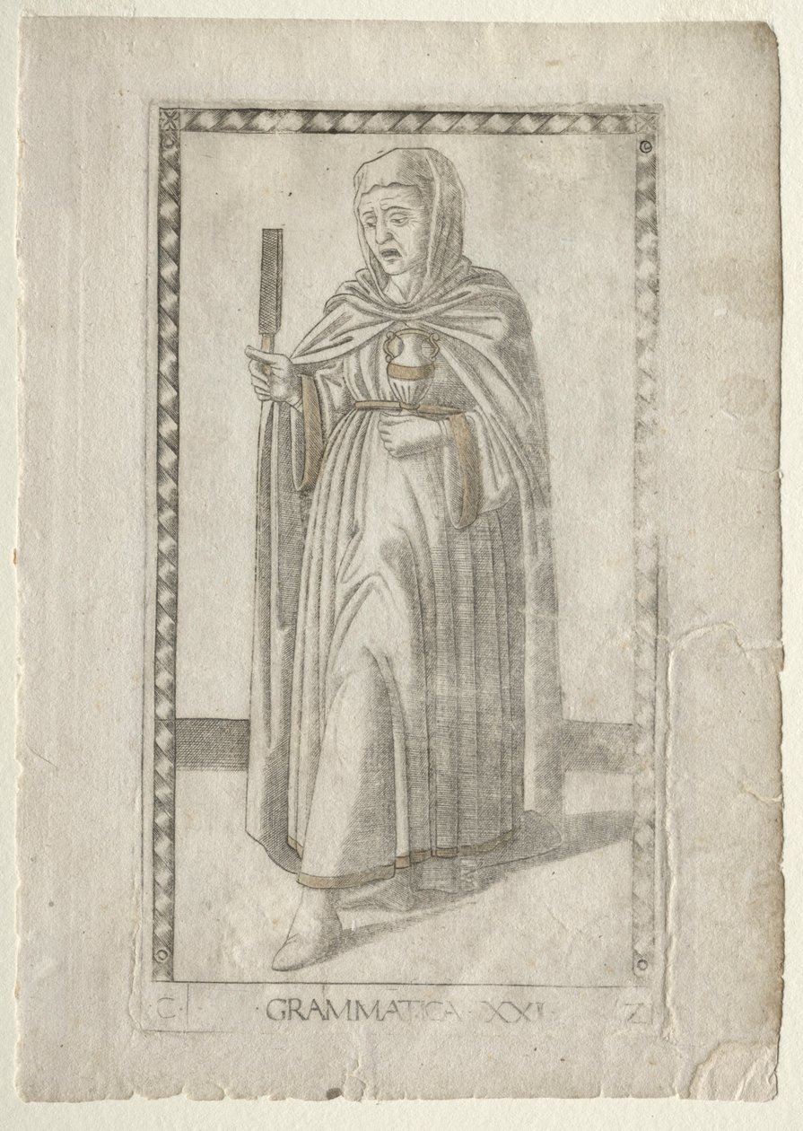 Grammar from the Tarocchi, series C: Liberal Arts, #21 by Master of the E Series Tarocchi