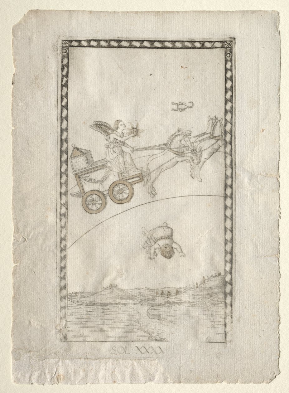 Sun (from the Tarocchi, series A: Firmaments of the Universe, #44) by Master of the E Series Tarocchi