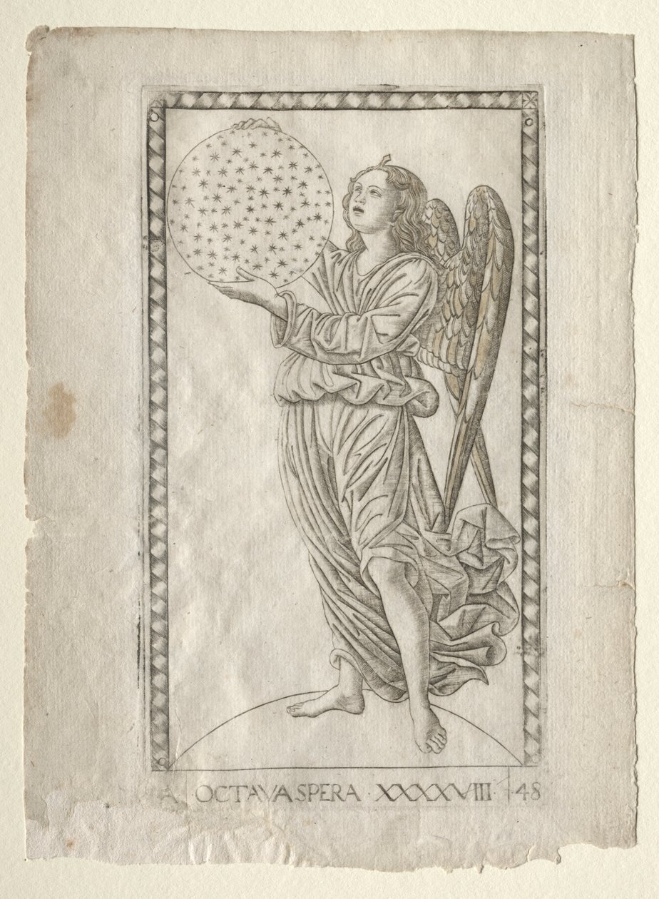 The Angel of the Eighth Sphere (from the Tarocchi, series A: Firmaments of the Universe, #48) by Master of the E Series Tarocchi