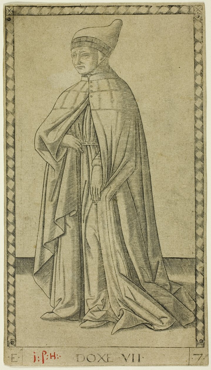 The Doge, plate seven from The Ranks and Conditions of Men by Master of the E Series Tarocchi