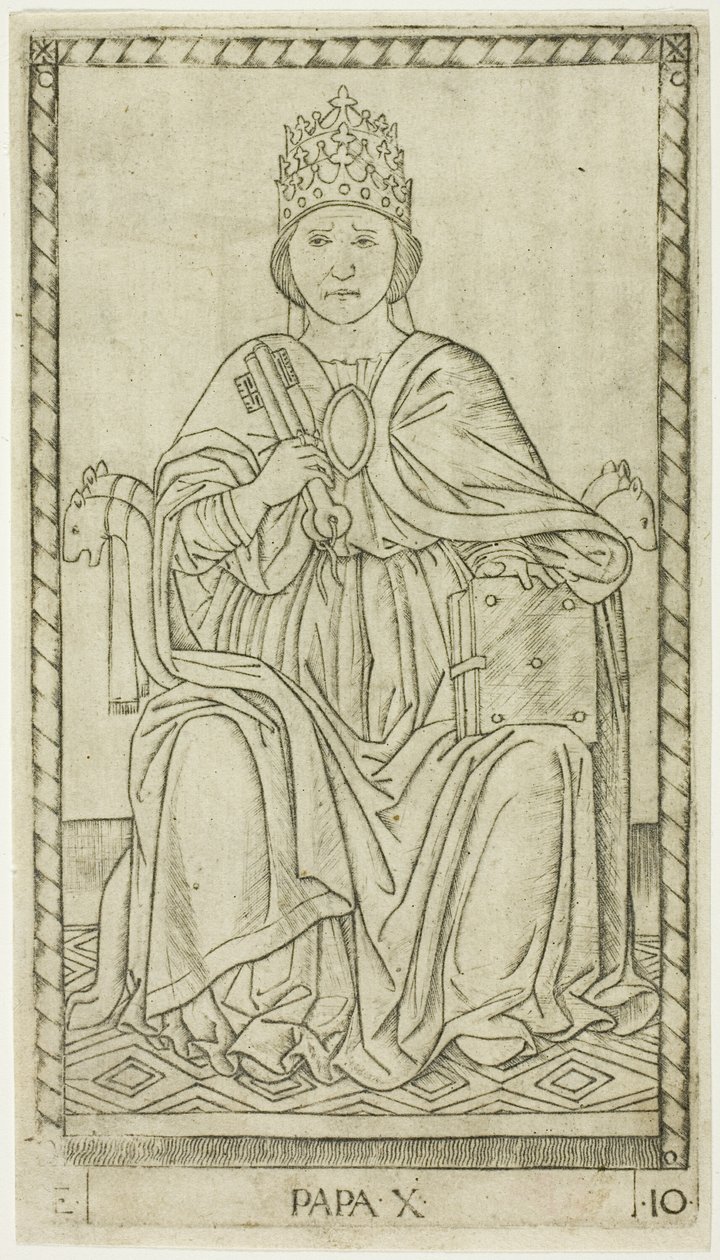 The Pope, plate ten from The Ranks and Conditions of Men by Master of the E Series Tarocchi