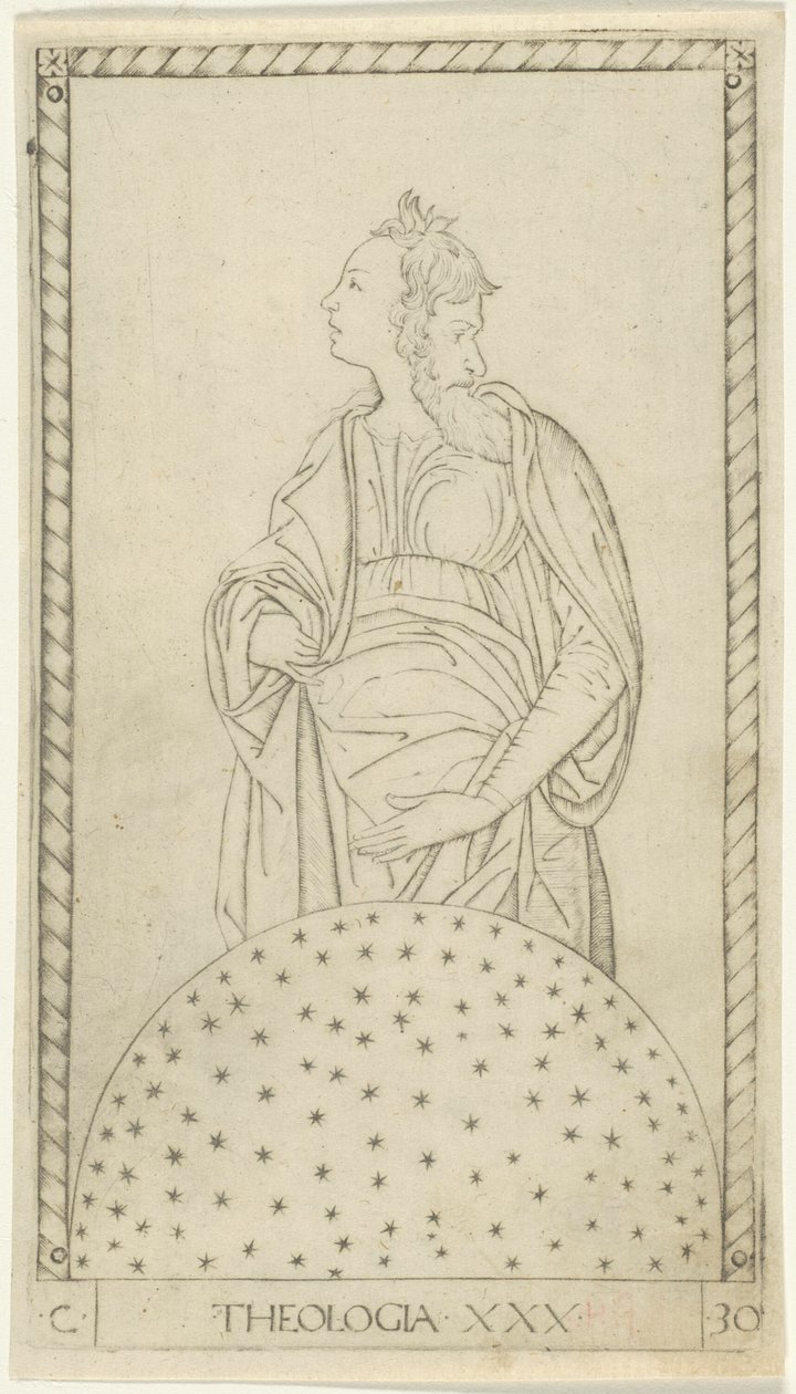 Theology, Plate 30 from Arts and Sciences by Master of the E Series Tarocchi