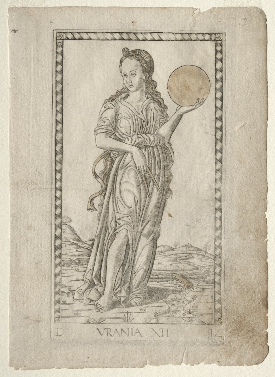 Urania (astronomy) (from the Tarocchi series D: Apollo and the Muses, #12) by Master of the E Series Tarocchi