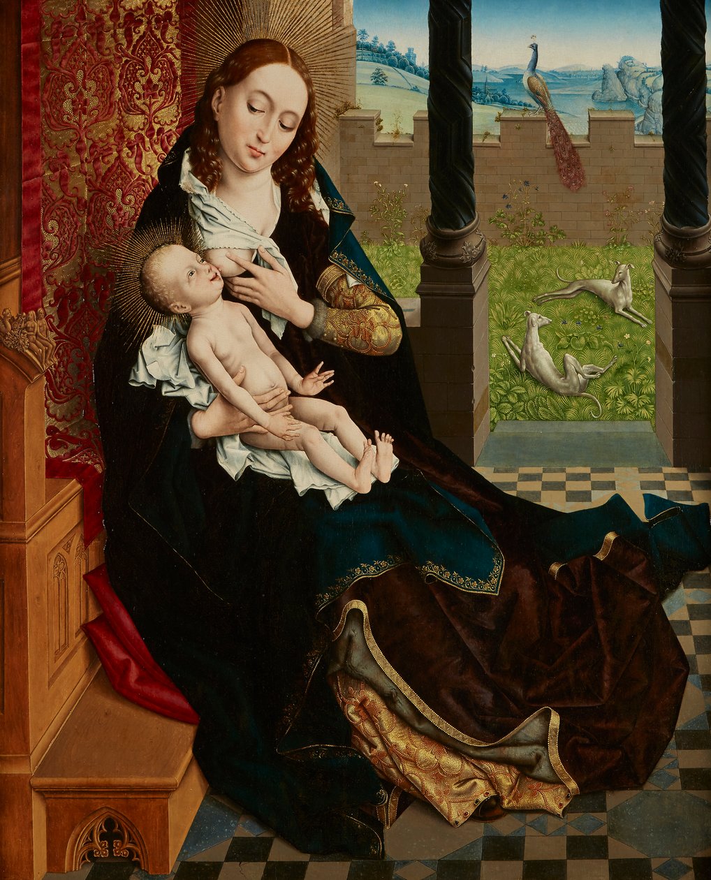 Nursing Madonna by Master of the Embroidered Foliage