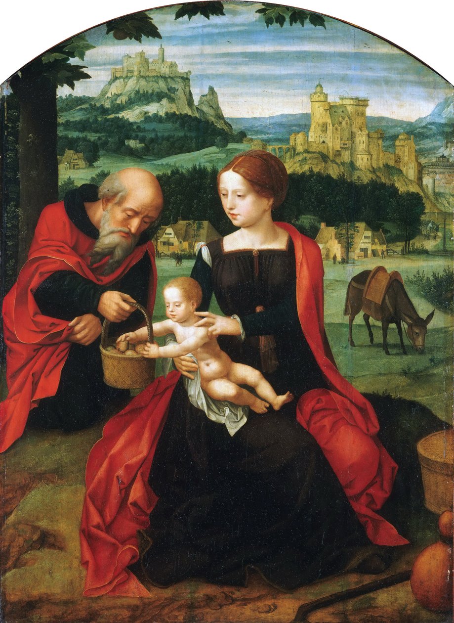 The Rest on The Flight into Egypt by Master of the Female Half Lengths