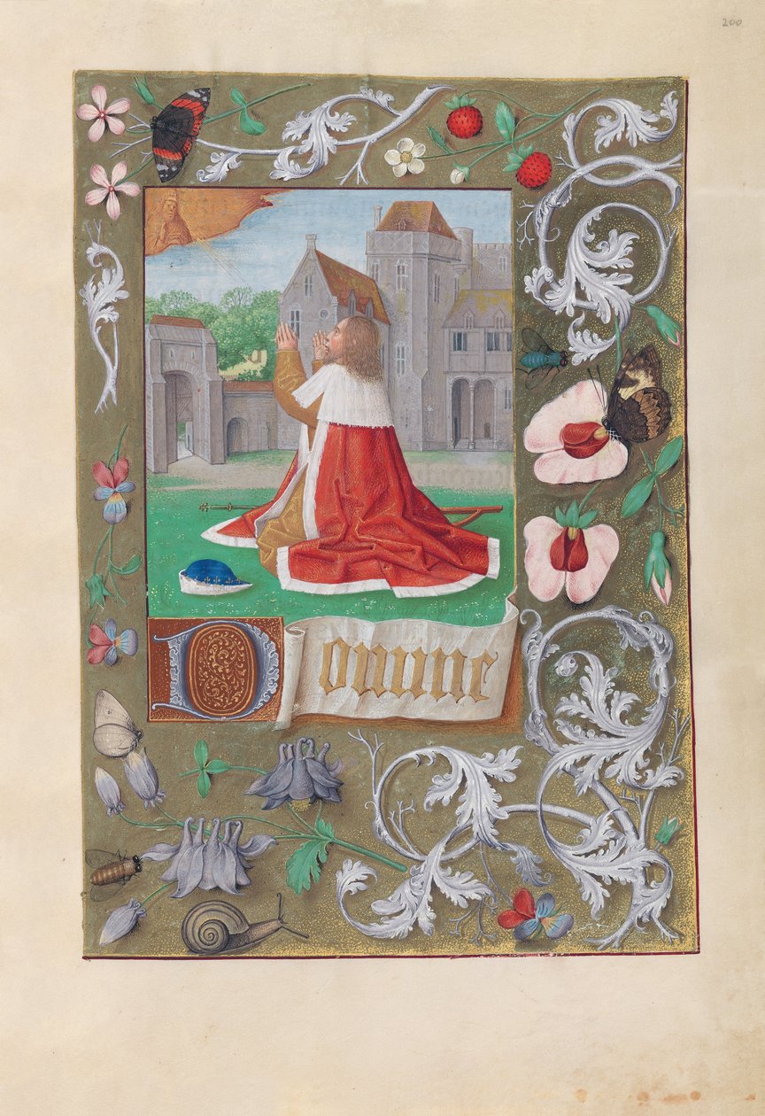 Hours of Queen Isabella the Catholic, Queen of Spain: Fol. 200r, David by Master of the First Prayerbook of Maximillian