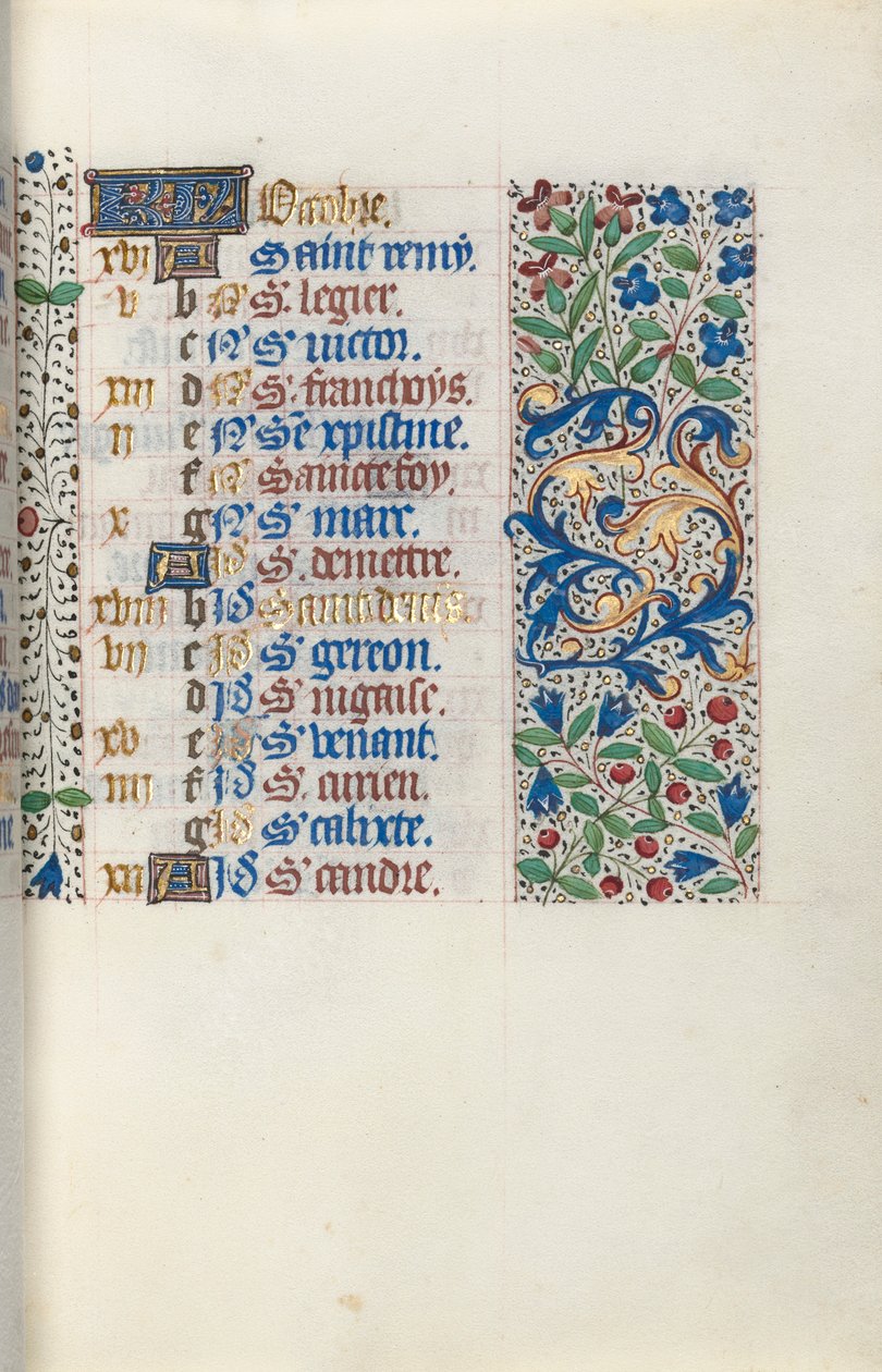 Book of Hours Use of Rouen: fol. 10r by Master of the Geneva Latini
