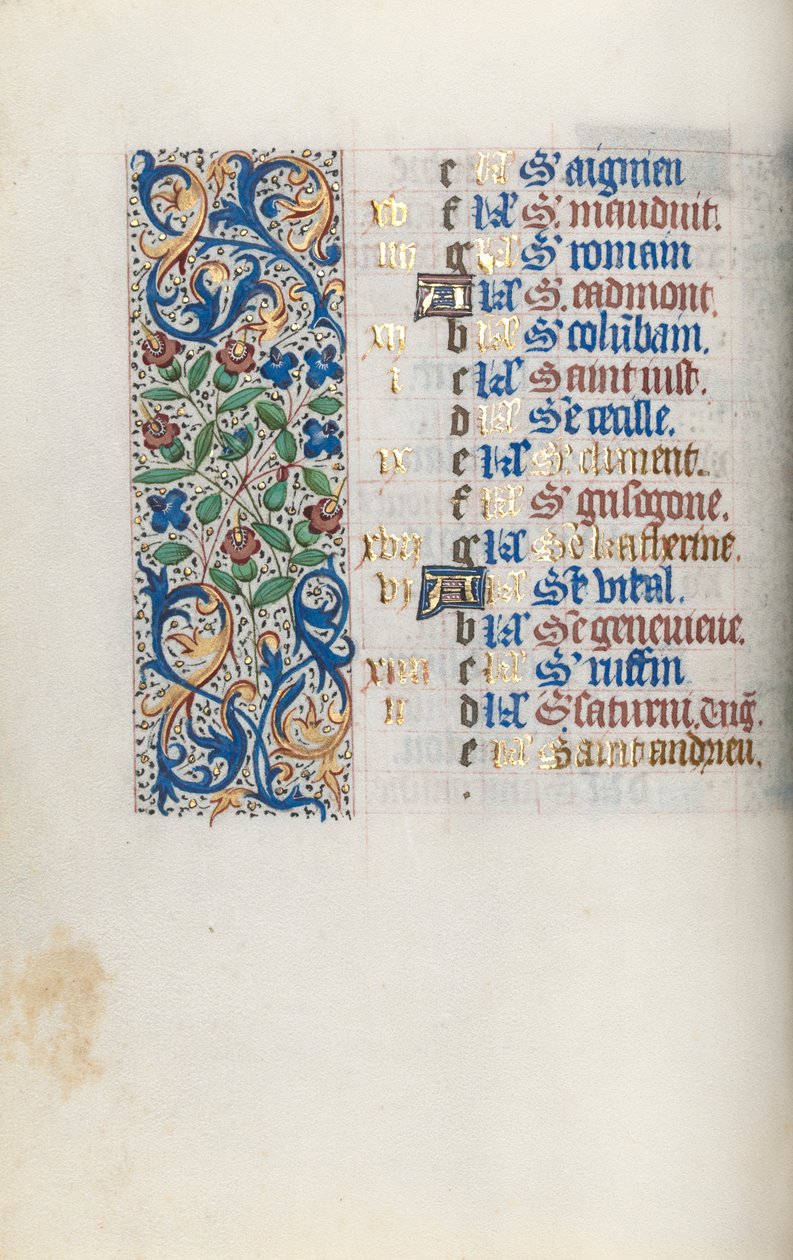 Book of Hours Use of Rouen: fol. 11v by Master of the Geneva Latini
