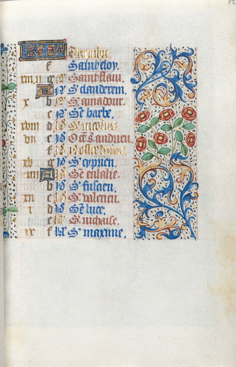 Book of Hours Use of Rouen: fol. 12r by Master of the Geneva Latini