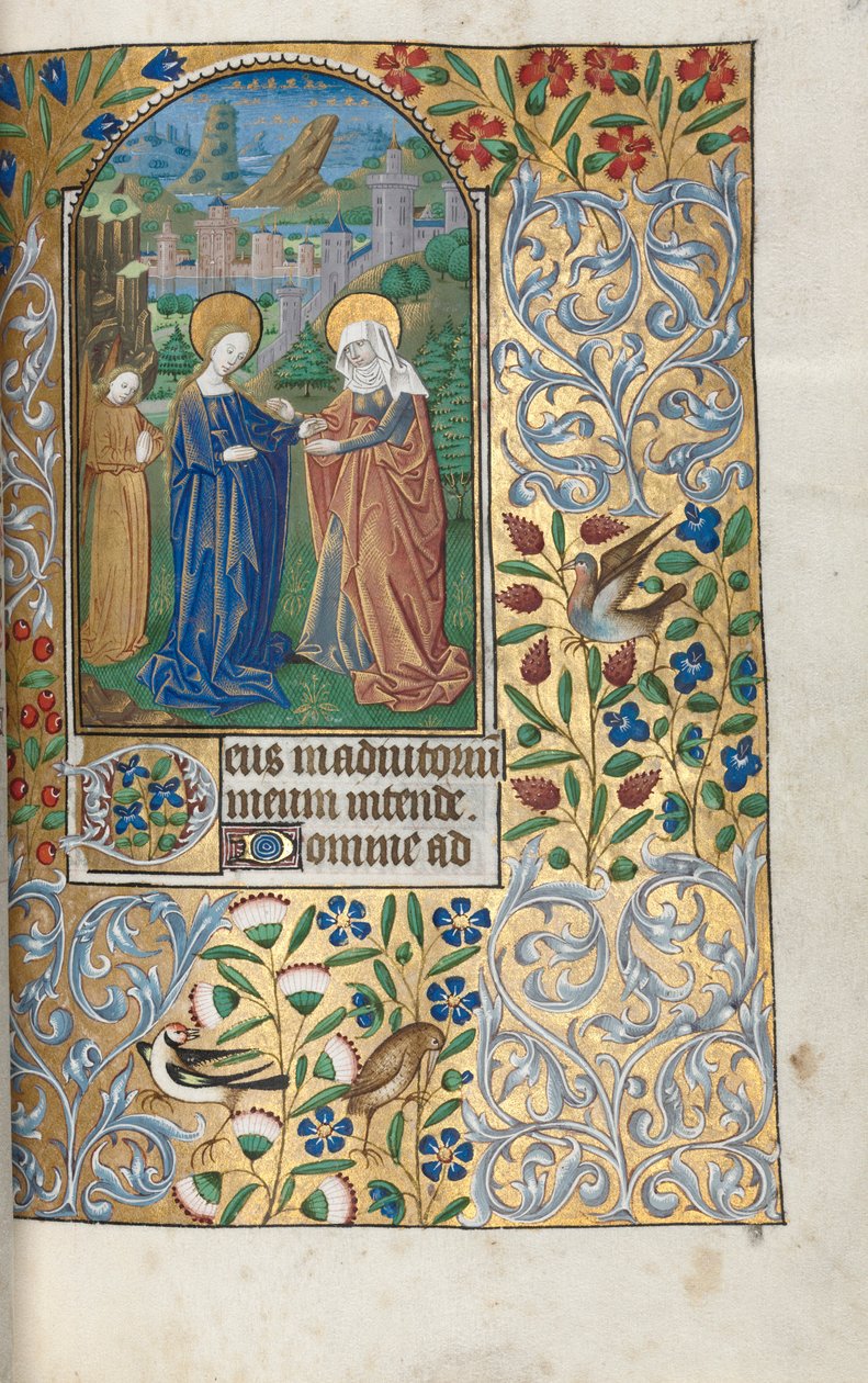Book of Hours Use of Rouen: fol. 39r, The Visitation, c. 1470 by Master of the Geneva Latini