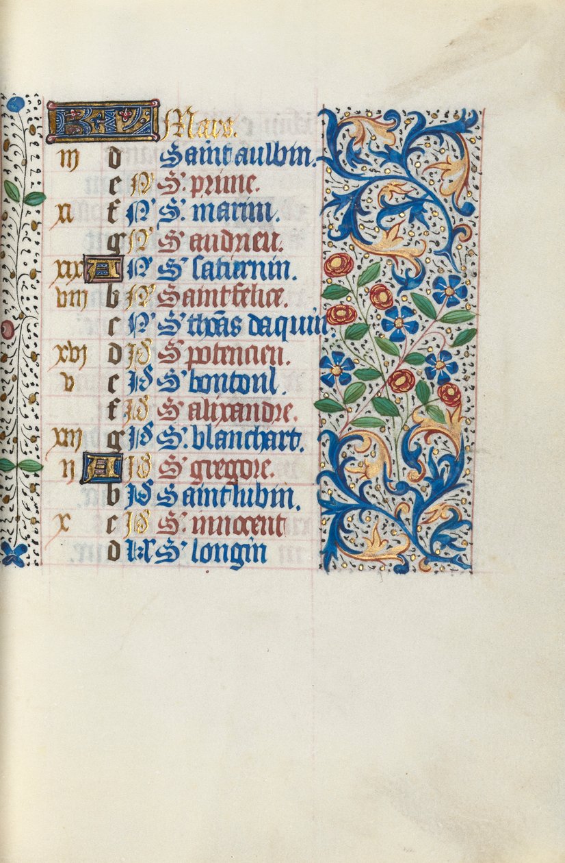 Book of Hours Use of Rouen: Fol. 3r, c. 1470 by Master of the Geneva Latini