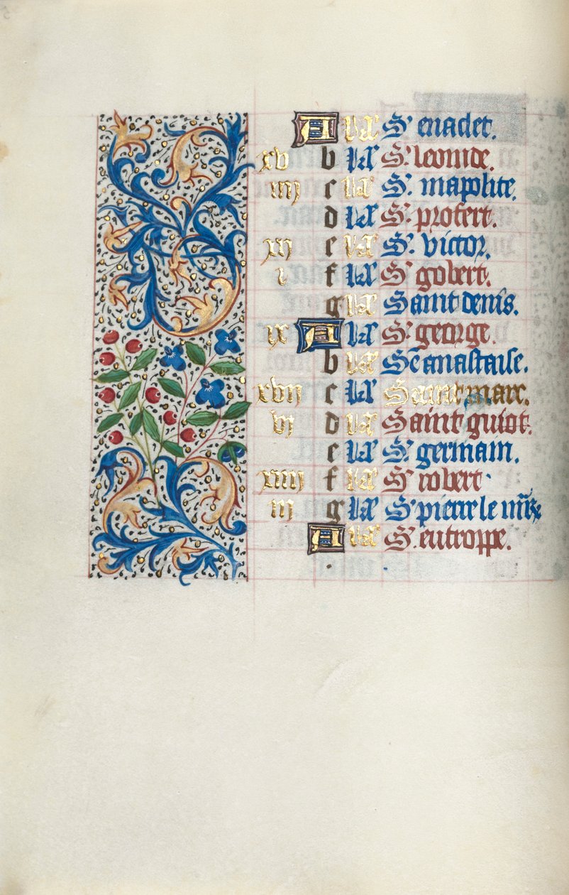 Book of Hours Use of Rouen: fol. 4v, c. 1470 by Master of the Geneva Latini