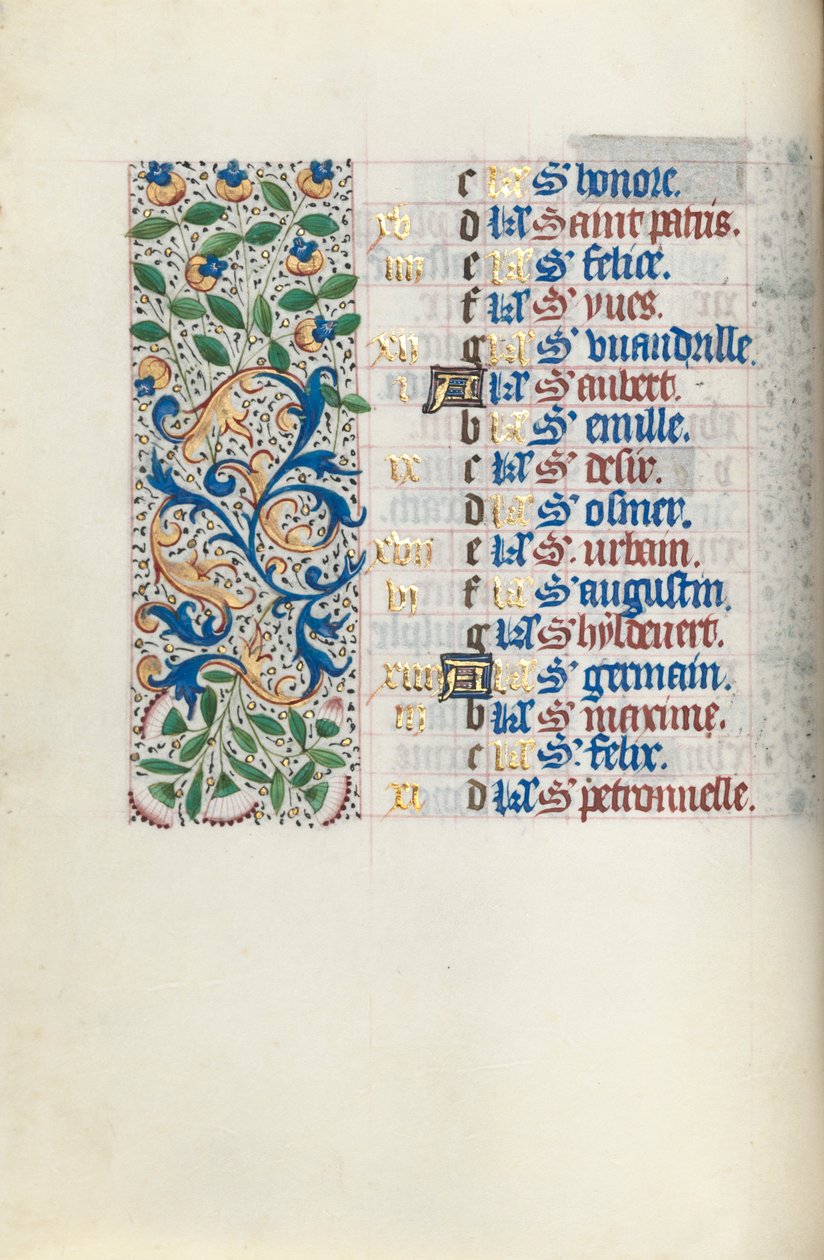 Book of Hours Use of Rouen: fol. 5v, c. 1470 by Master of the Geneva Latini
