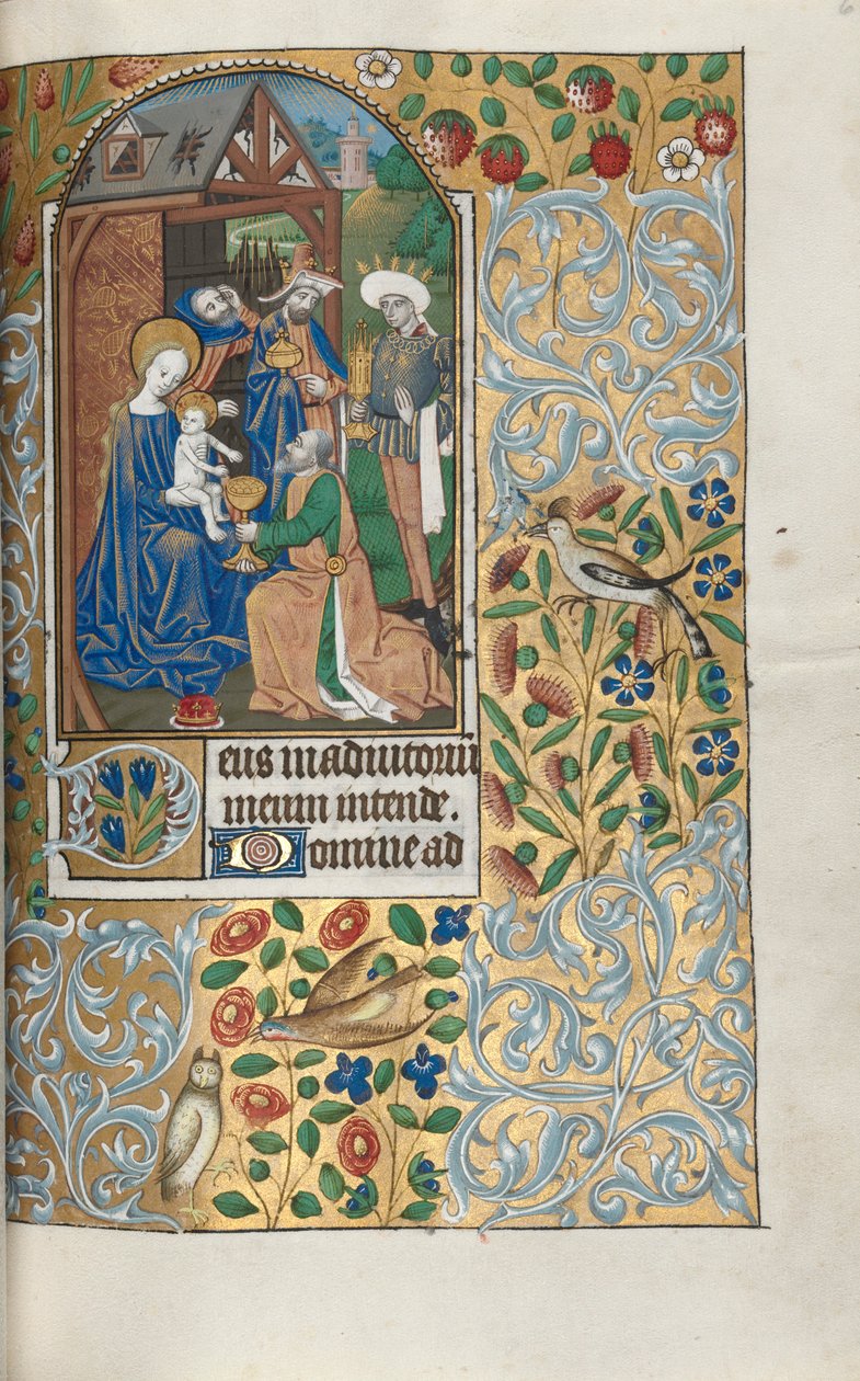 Book of Hours Use of Rouen: fol. 64r, Adoration of the Magi, c1470 by Master of the Geneva Latini