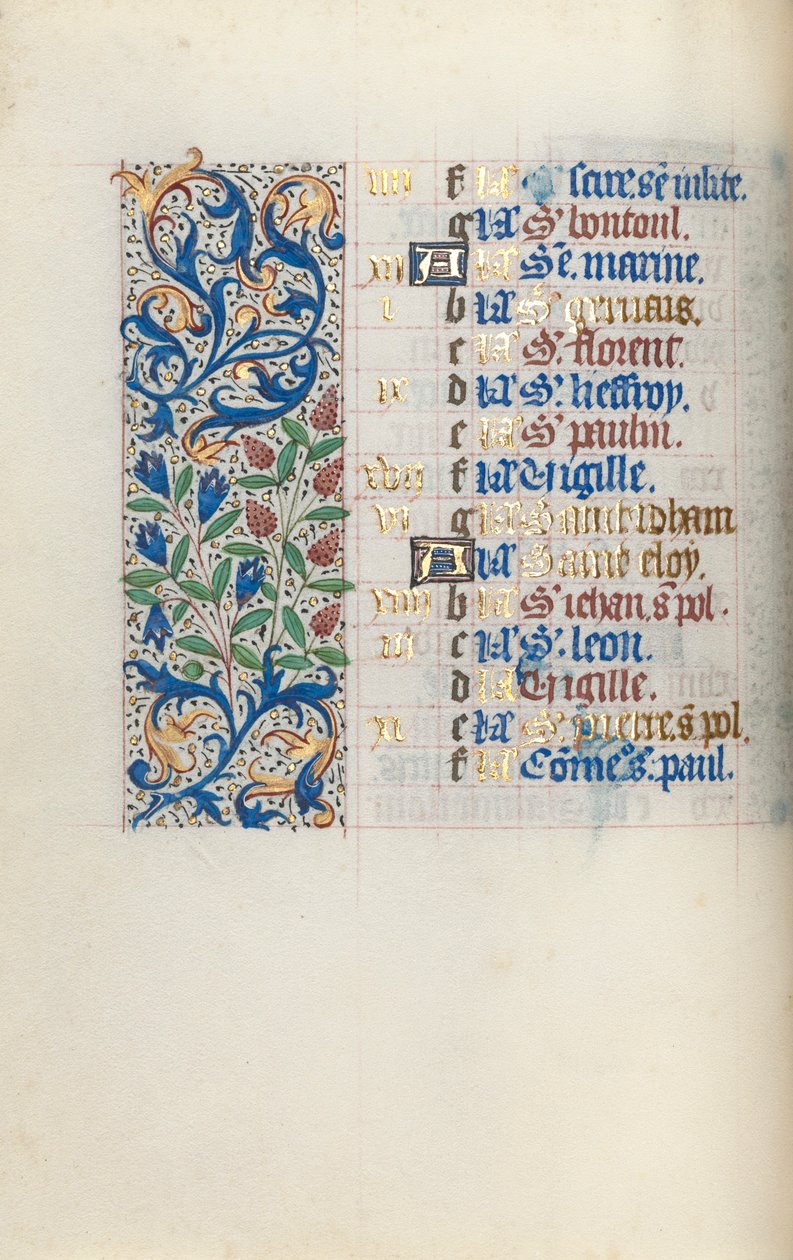 Book of Hours Use of Rouen: fol. 6v by Master of the Geneva Latini