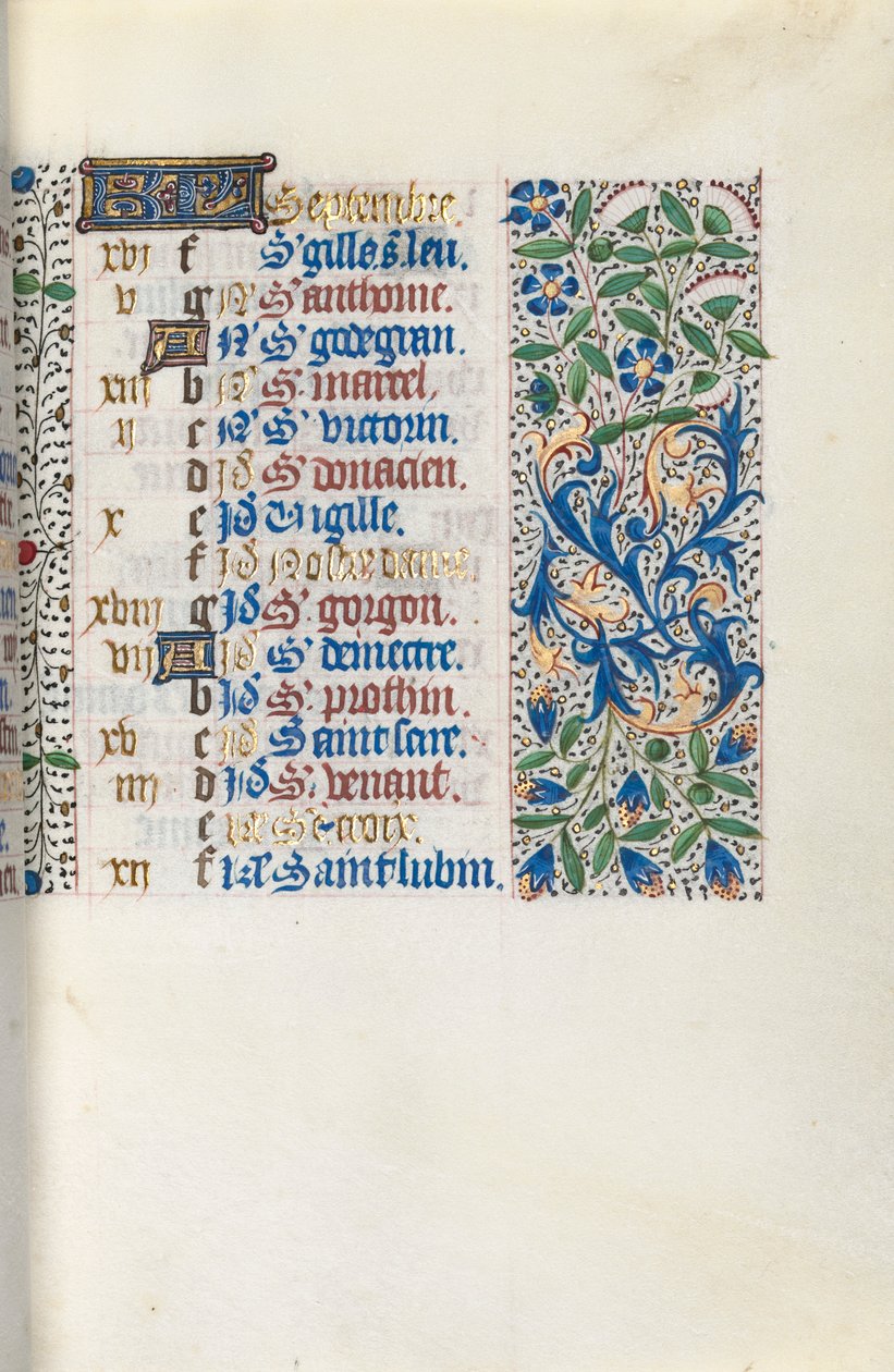 Book of Hours Use of Rouen: fol. 9r, c. 1470 by Master of the Geneva Latini