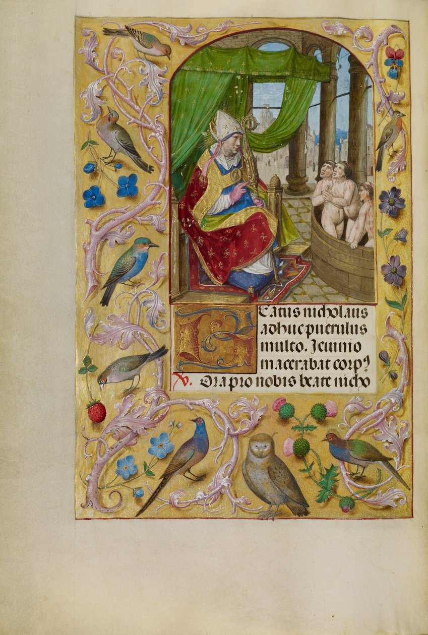 Saint Nicholas Rescuing Three Youths from a Tub by Master of the Lübeck Bible