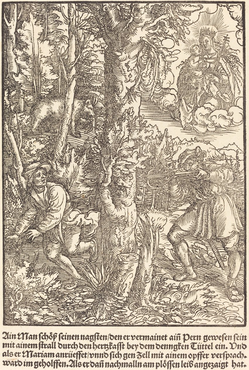 A Man Shoots His Neighbor... by Master of the Miracles of Mariazell