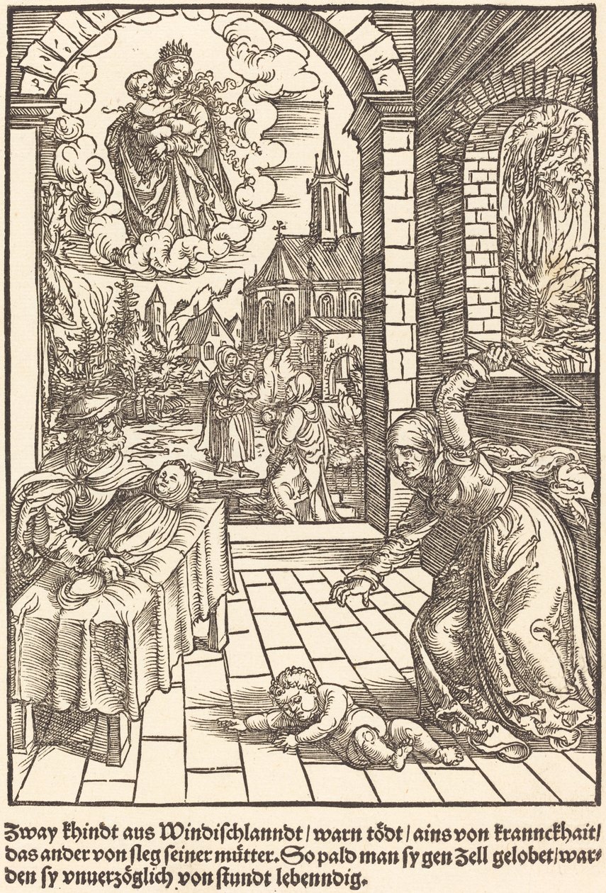 Two Children from Windischland... by Master of the Miracles of Mariazell