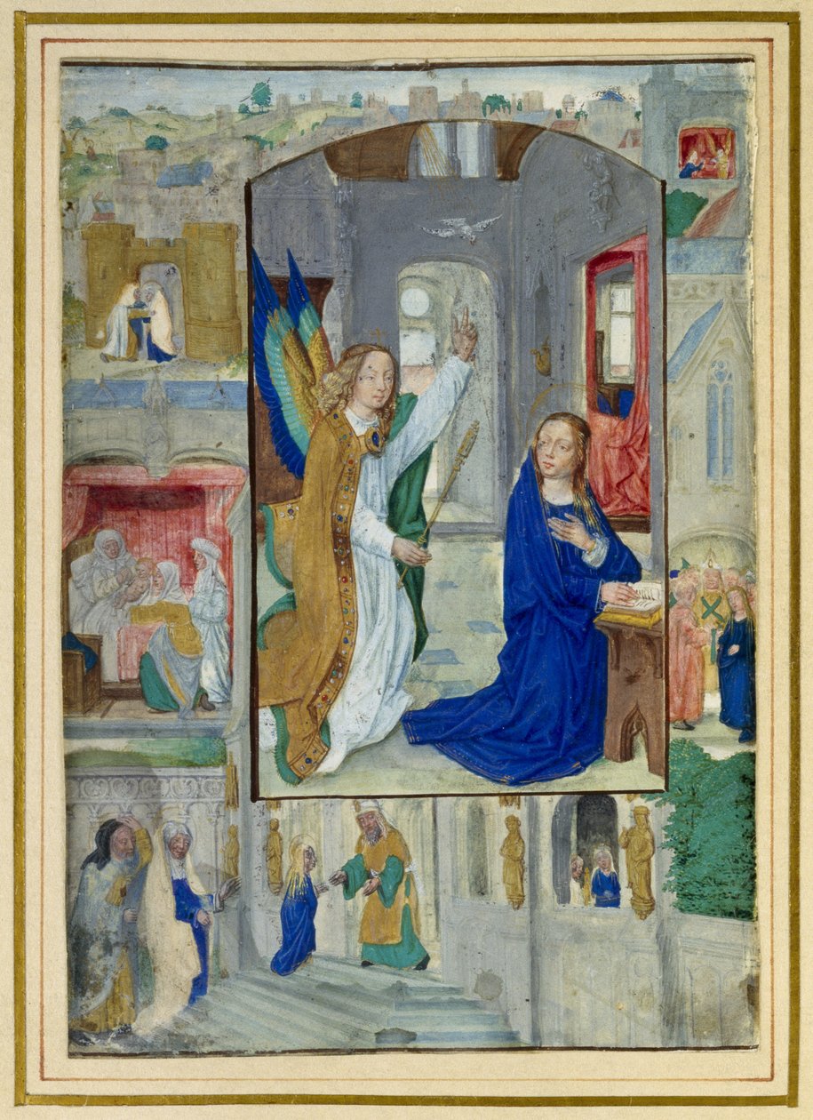 Annunciation, from a book of Hours by Master of the Prayerbook