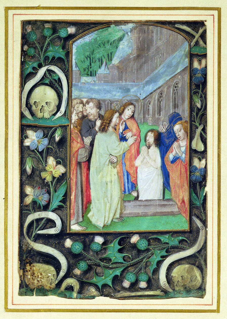 The Raising of Lazarus, from a book of Hours by Master of the Prayerbook