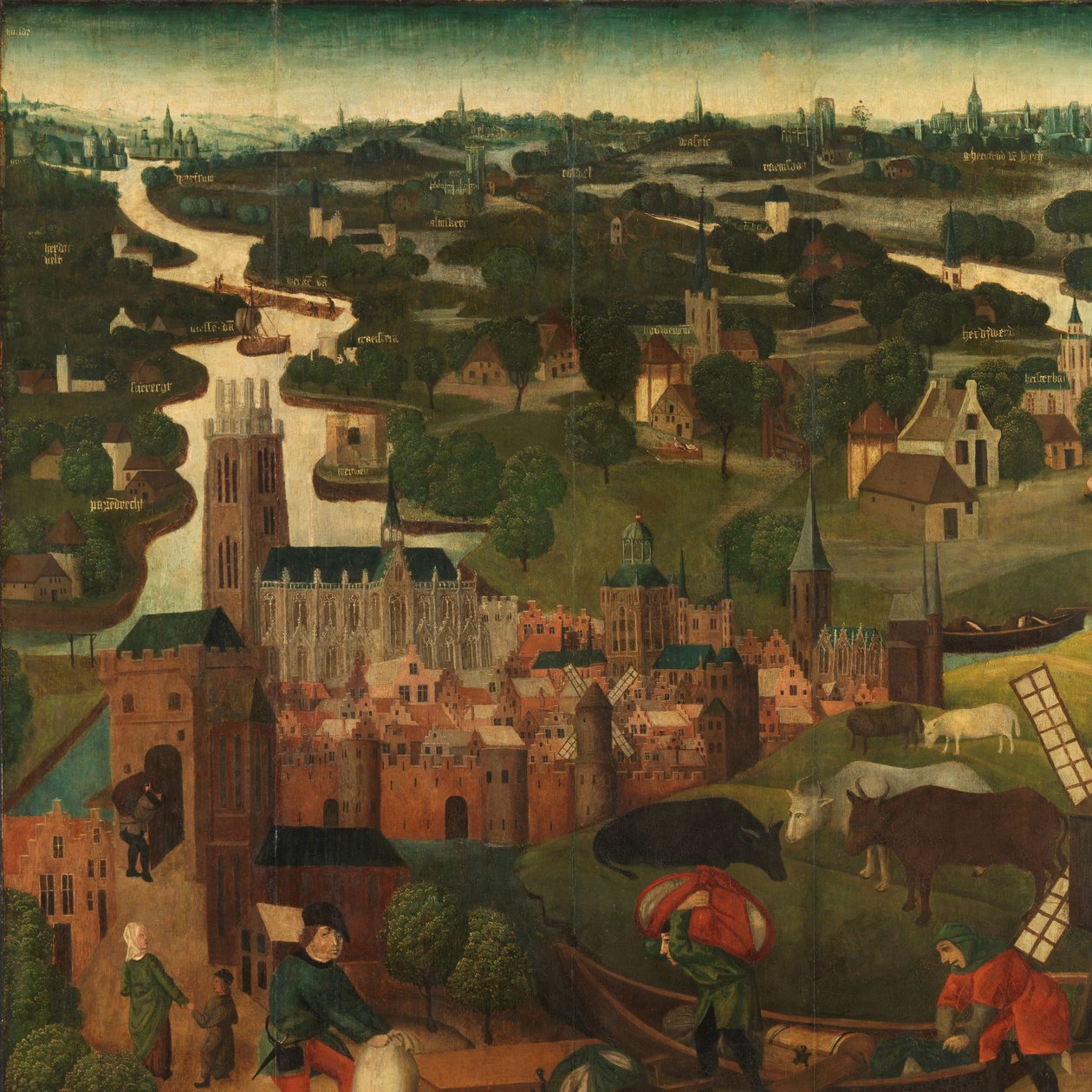 The Saint Elizabeth’s Day Flood (outside left wing of an altarpiece with the Saint Elizabeth’s Flood, 18-19 November 1421, with the city of Dordrecht in the background) by Master of the St Elizabeth Panels
