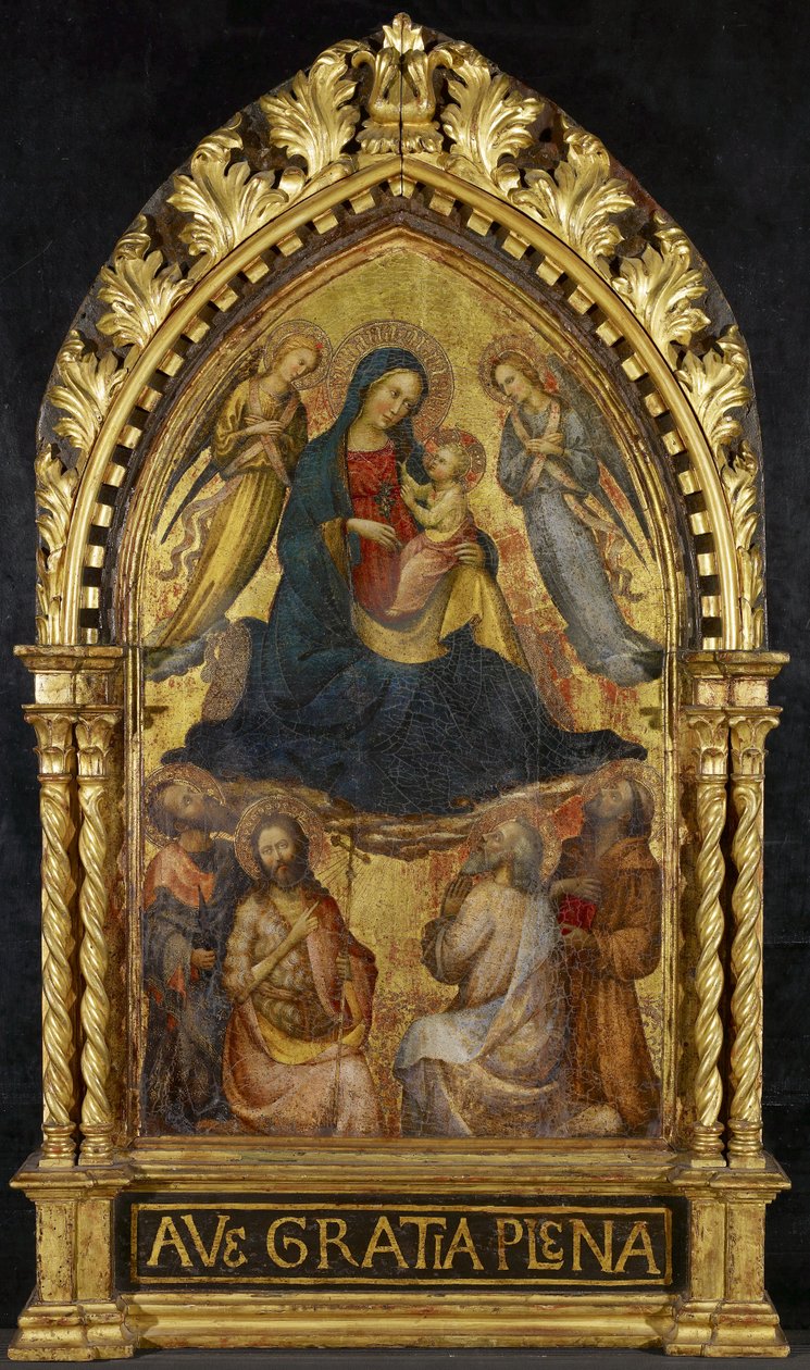 Virgin and Child with Angels and Four Saints, c. 1400-15 by Master of the Straus Madonna