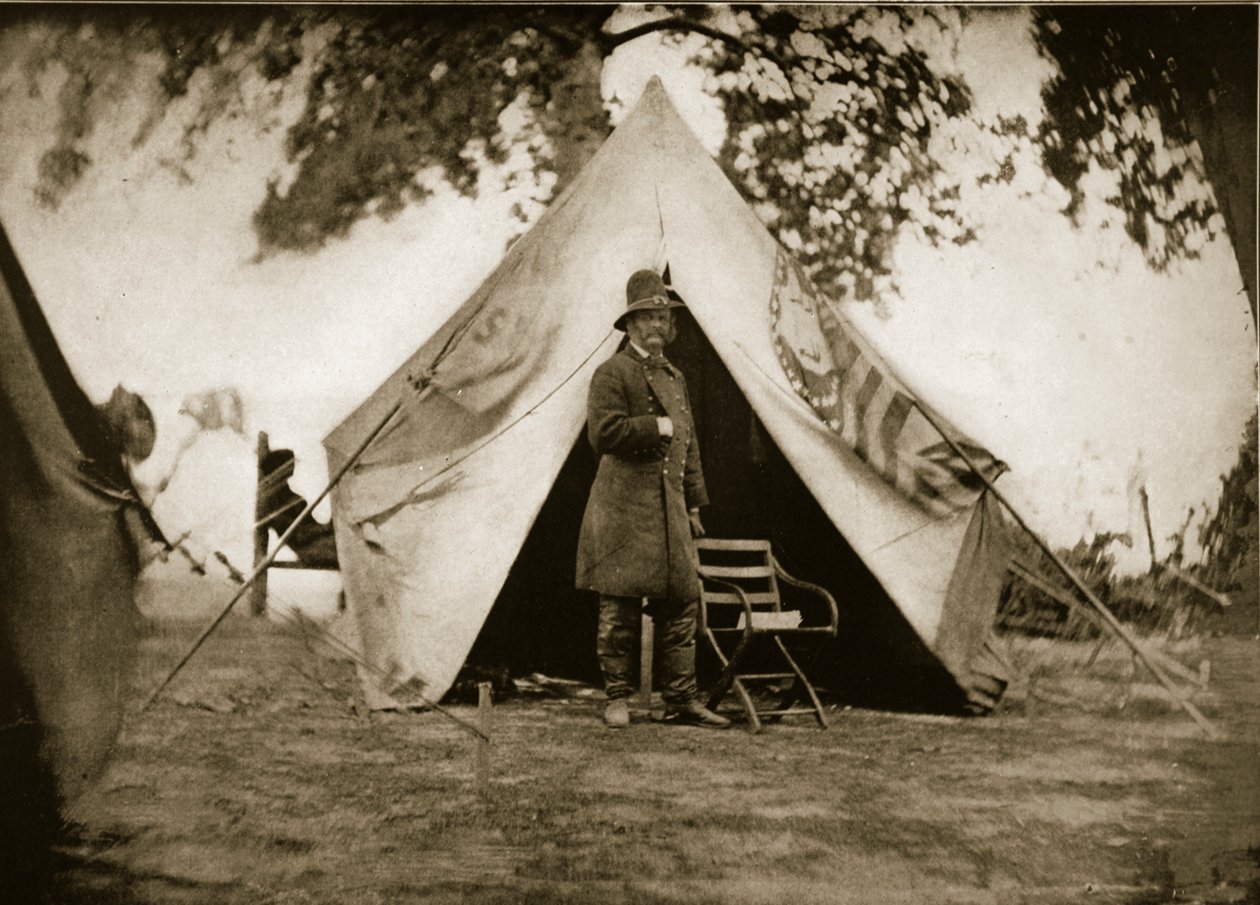 General A. E. Burnside in Camp by Mathew B. Brady