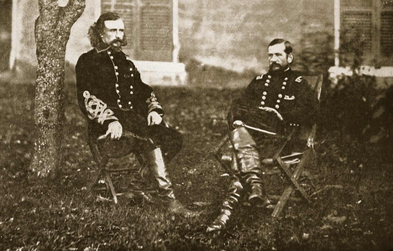 General George A. Custer and General Alfred Pleasonton, 1861-65 by Mathew B. Brady