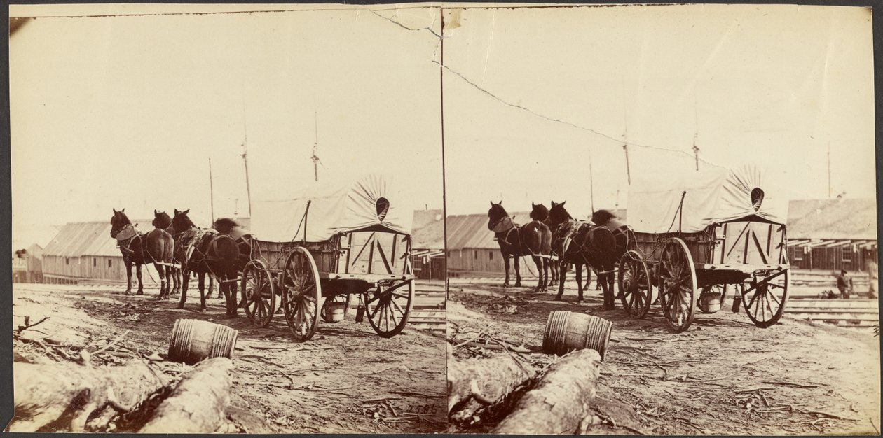 Army Wagon Going to Commissary Depot, City Point, for Supplies by Mathew B. Brady