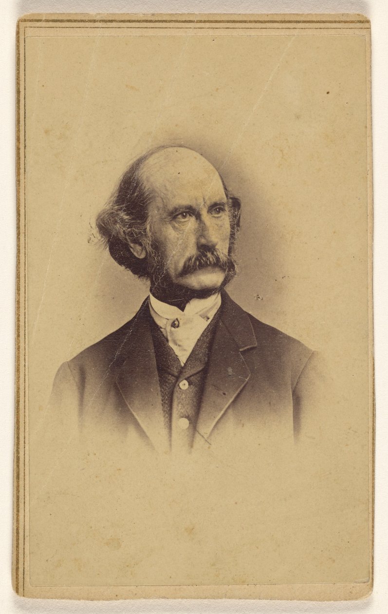 Unidentified bald man with moustache, printed in vignette-style by Mathew B. Brady