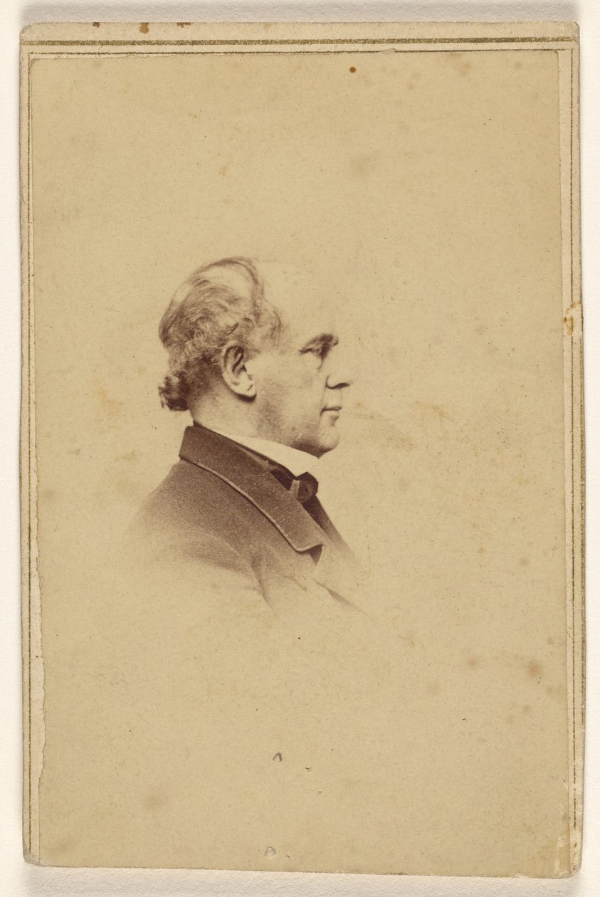 [Unidentified Man in Profile, Printed in Vignette Style] by Mathew B. Brady