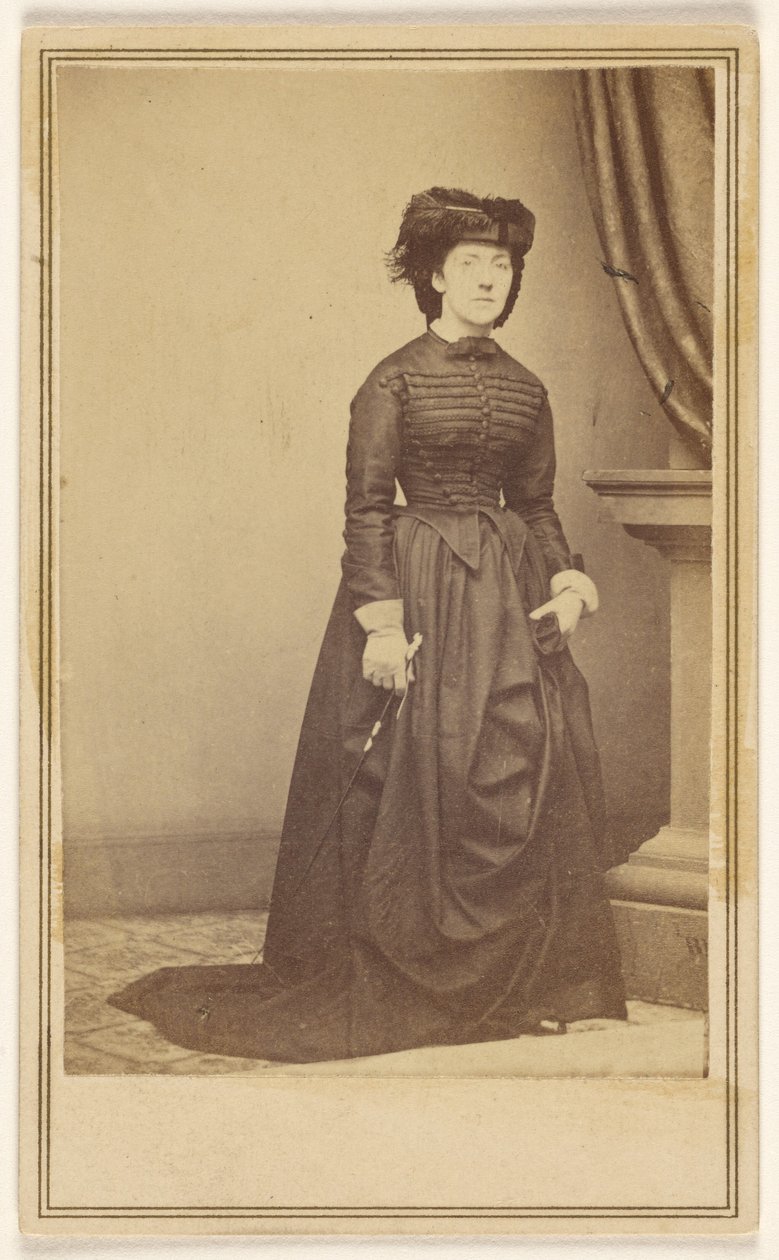Unidentified Woman Wearing a Hat and Long Dark Dress by Mathew B. Brady