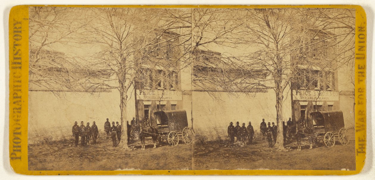 Union Soldiers in Front of Price, Birch & Co; Dealers of Enslaved People by Mathew B. Brady
