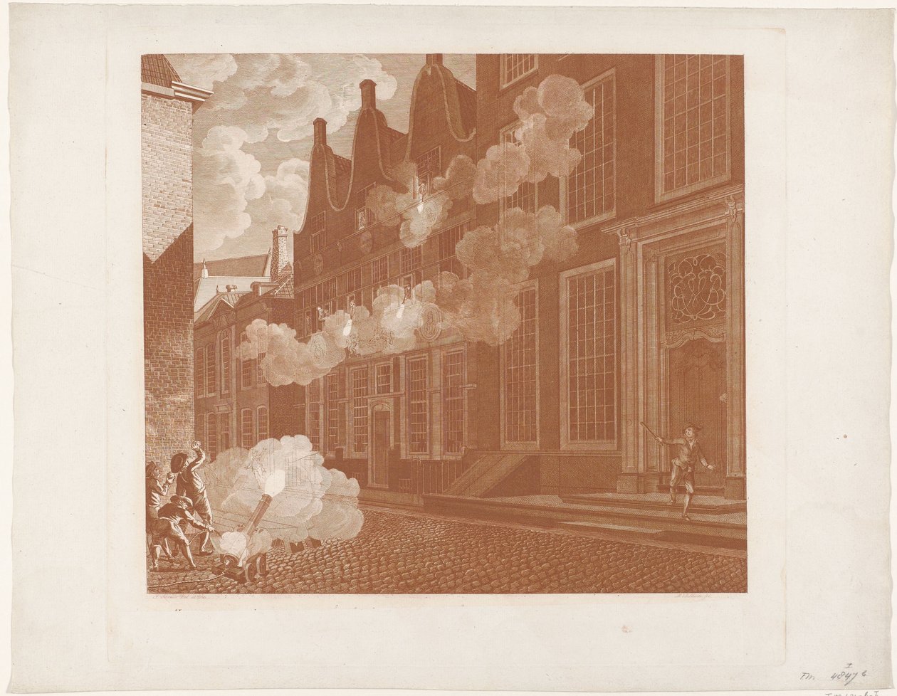 Bombardment of the House of Lucas van Steveninck, 1787 by Mathias de Sallieth