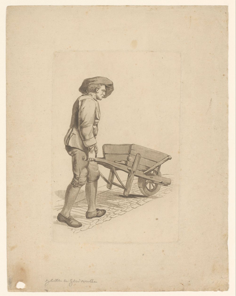 Man with Wheelbarrow by Mathias de Sallieth