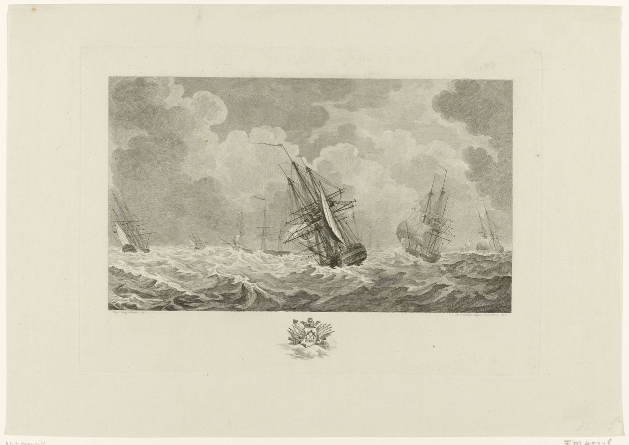 Dutch Fleet in the Storm, 1784 by Mathias de Sallieth