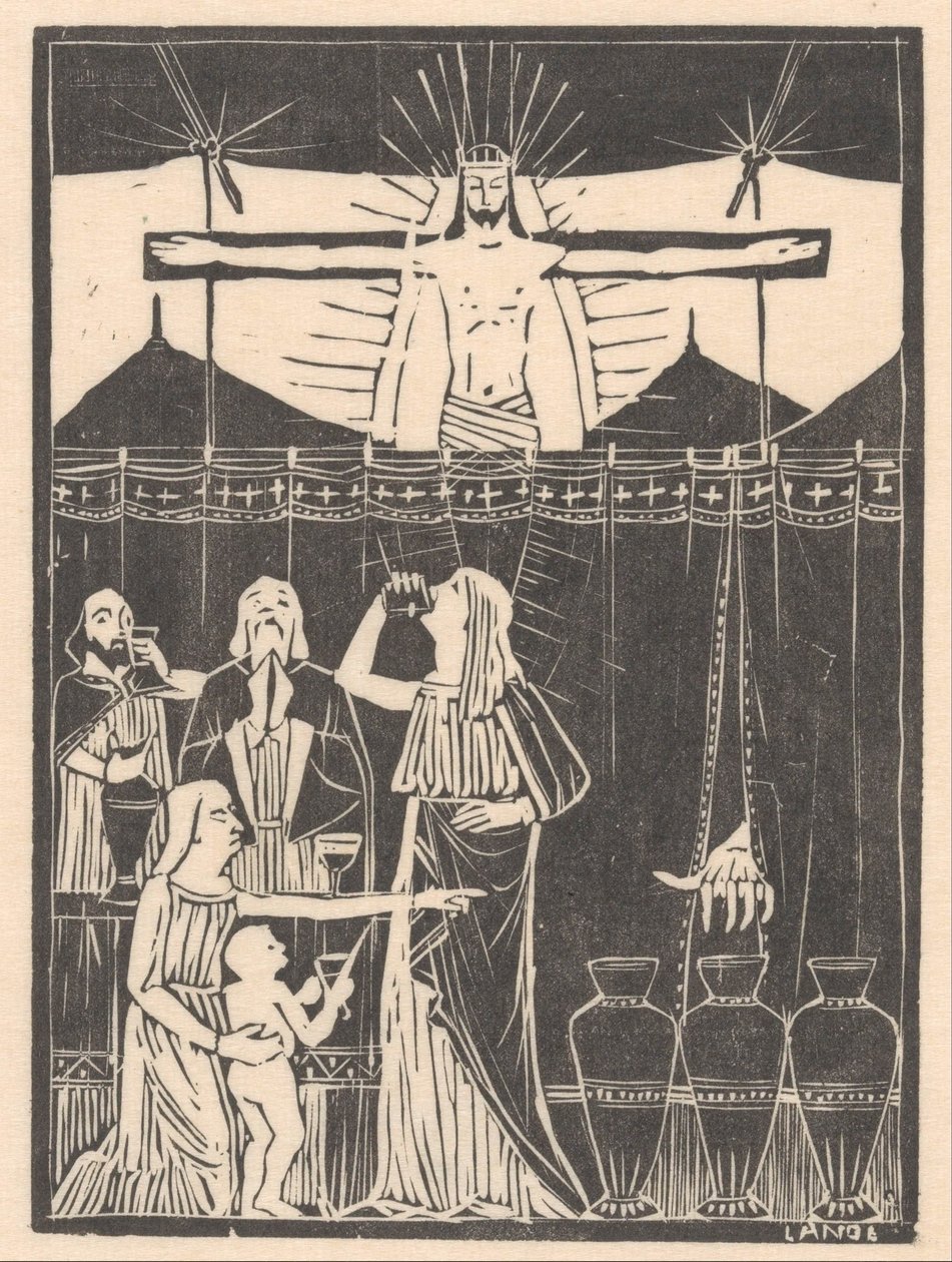 Drinking People by the Crucified Christ by Mathieu Lauweriks