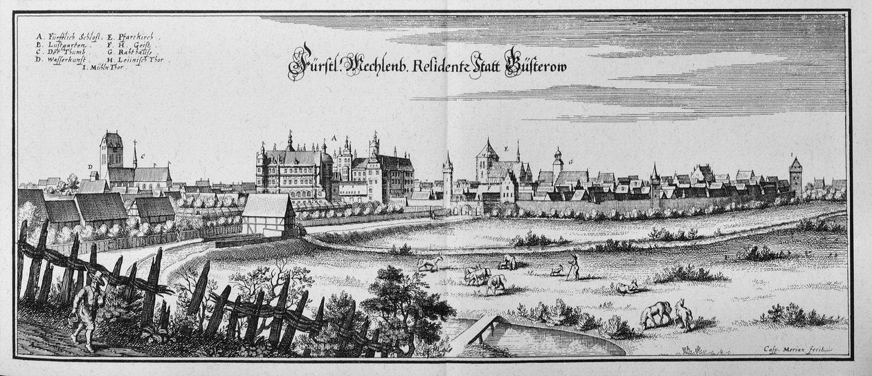 Büsterow by Matthaus Merian