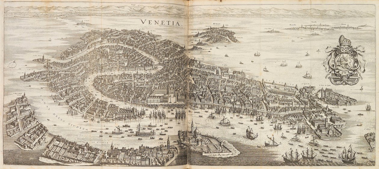 Panorama of Venice. From Newe Archontologia cosmica by Johann Ludwig Gottfried by Matthaus the Elder Merian