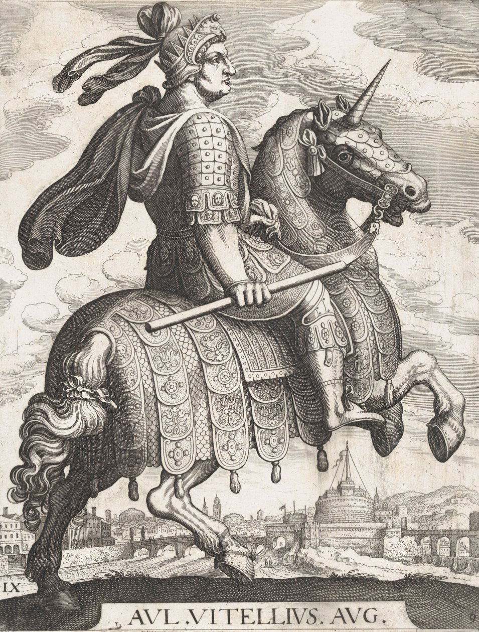 Plate 9: Emperor Vitellius on Horseback, from 
