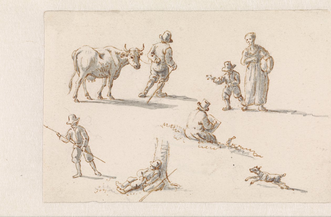 Aeneas and Dido Sheltering in a Cave by Mattheus Terwesten