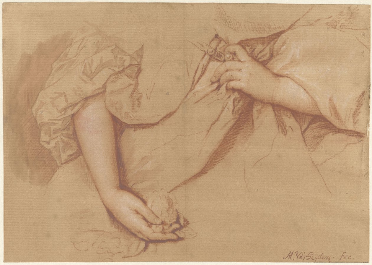 Study of a Left and Right Arm on a Wide Dress by Mattheus Verheyden