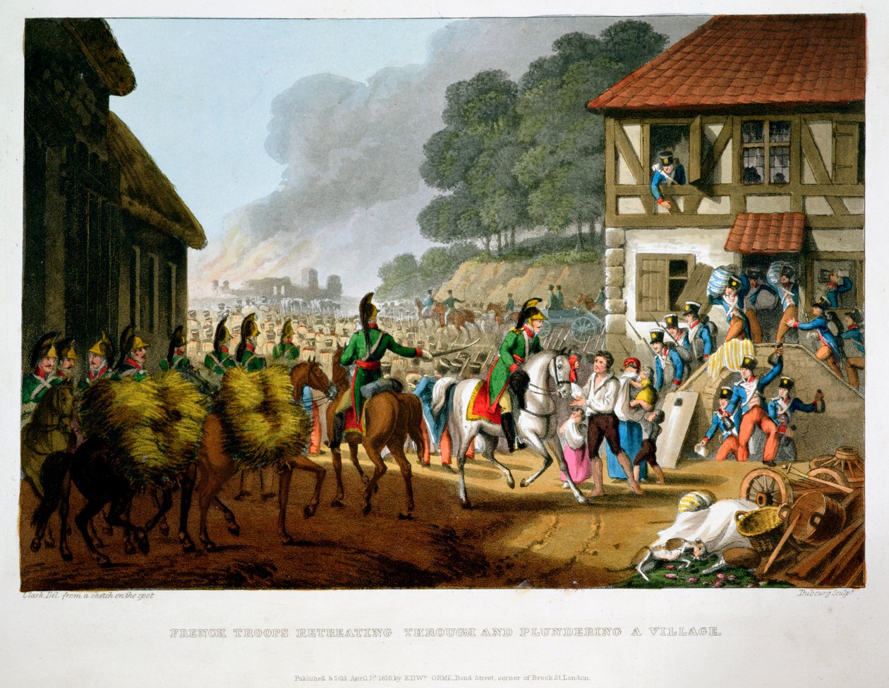 French Troops Retreating Through and Plundering a Village by Matthew Dubourg