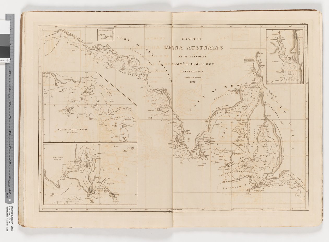 Chart of Terra Australis, South Coast, Sheet III by Matthew Flinders
