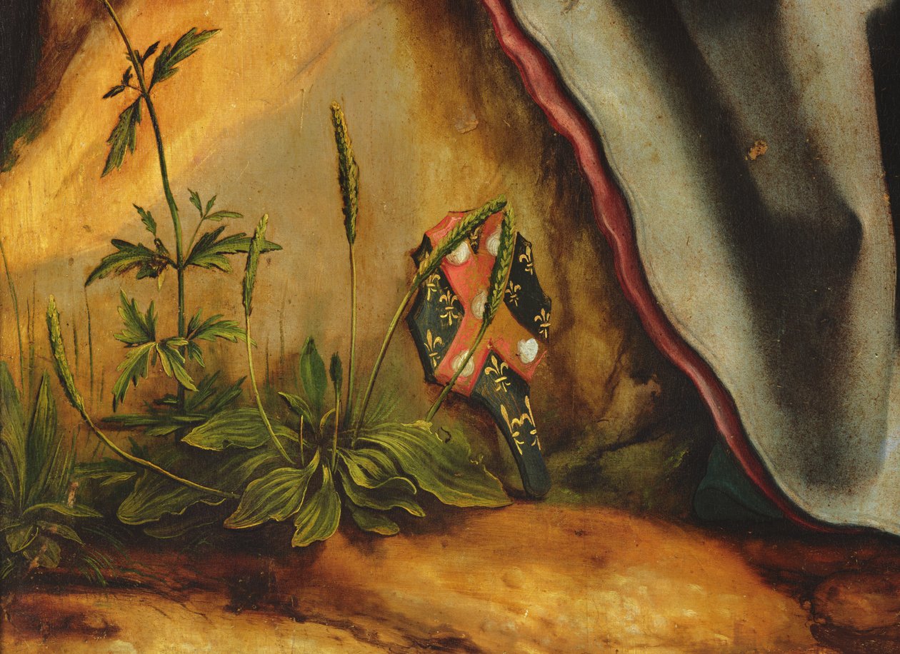 Visit of Saint Anthony to Saint Paul the Hermit (detail of the crest of Guido Gersi from the Isenheim Altarpiece) by Matthias Grünewald