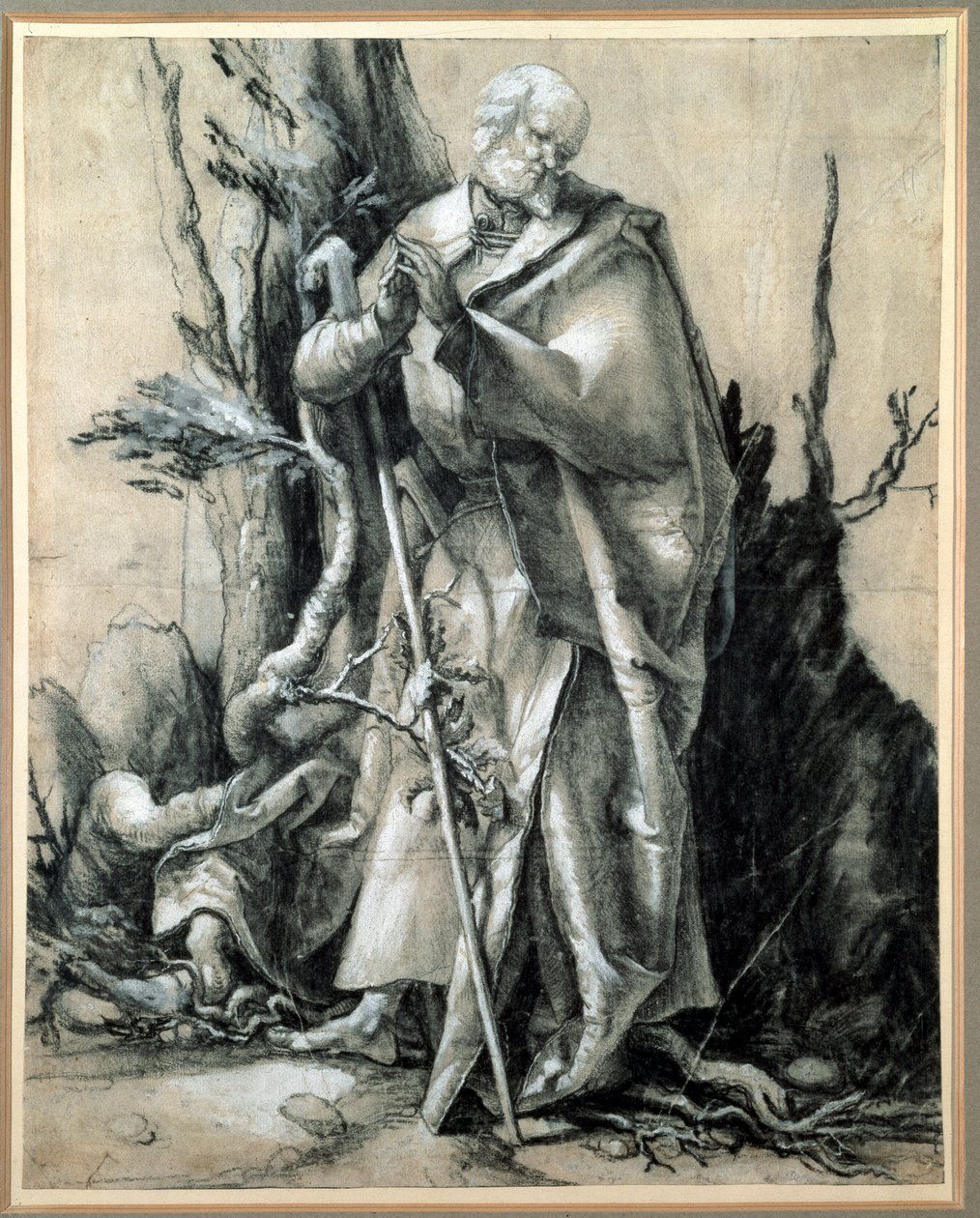 A Saint in a Wood Study by Matthias (c.1480 1528) Grunewald