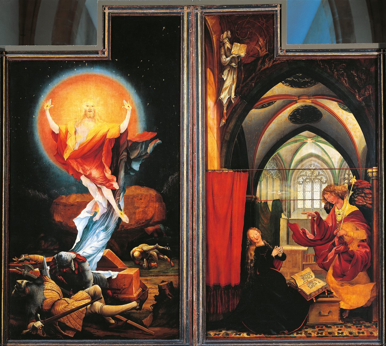 The Annunciation and Resurrection of Christ (detail) by Matthias (c.1480 1528) Grunewald