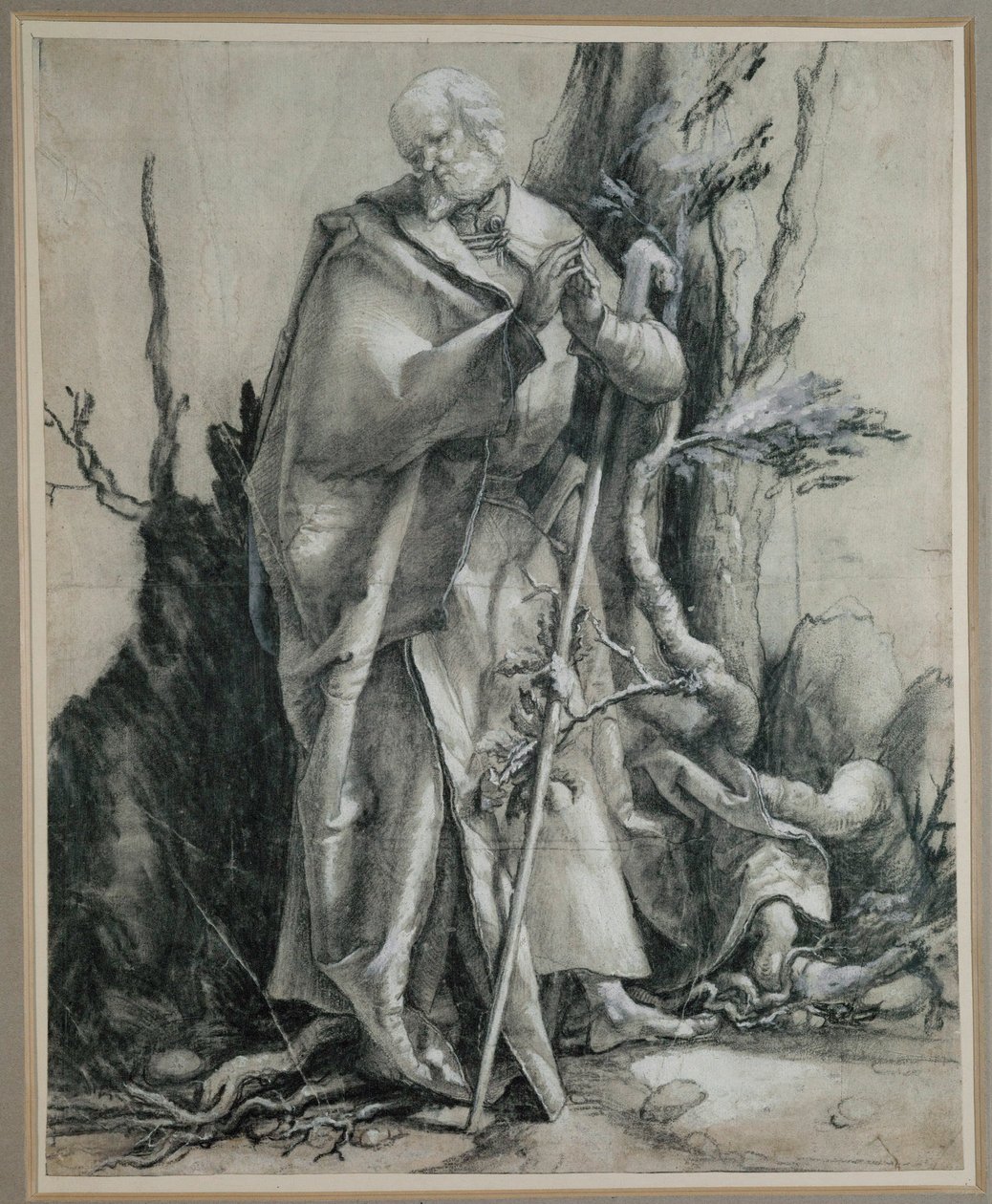 Saint with Staff by Matthias Gruenewald