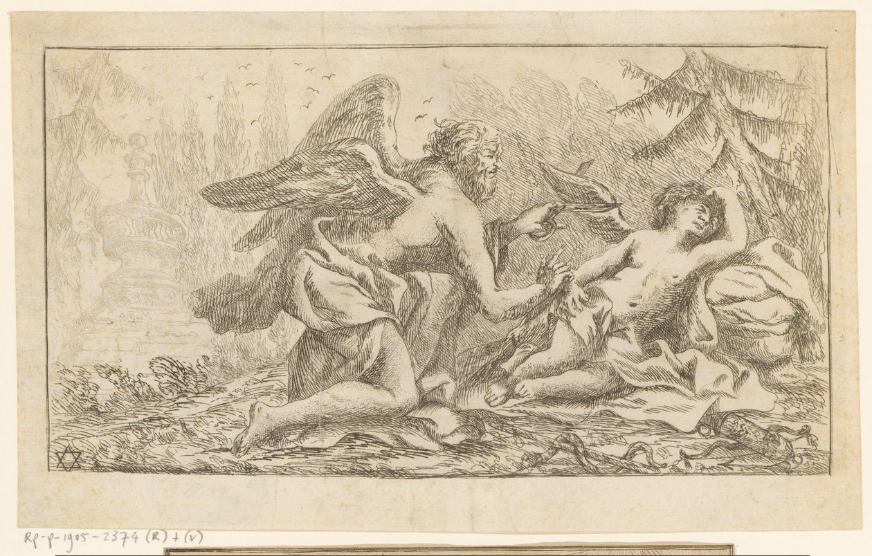 Father Time Clips the Wings of Amor by Matthias Oesterreich